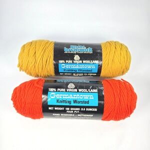 Brunswick Germantown Knitting Worsted Yarn 100% Virgin Wool Honey Burnt Orange